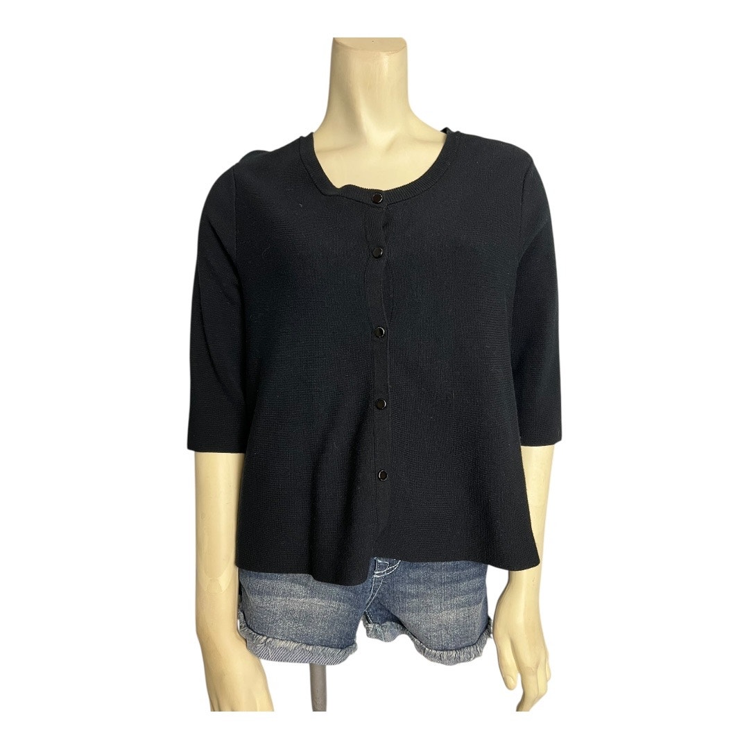 Alfani Black Cardigan Sweater Basic Knit Career Professional Small Casual